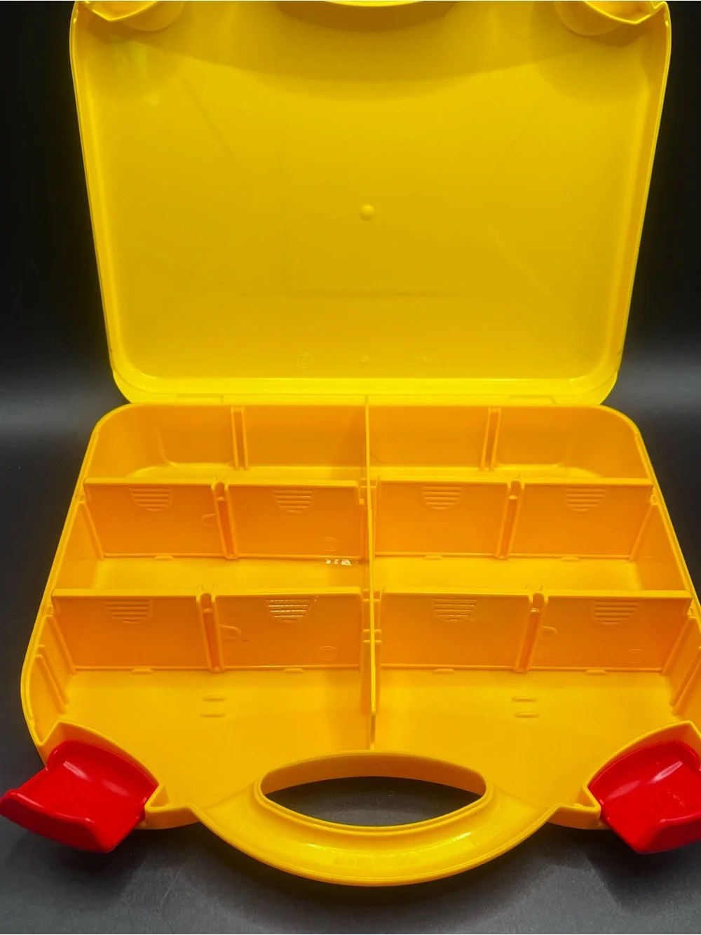 LEGO Plastic Storage Box / Carrying Case W/Handle Yellow Removable Dividers